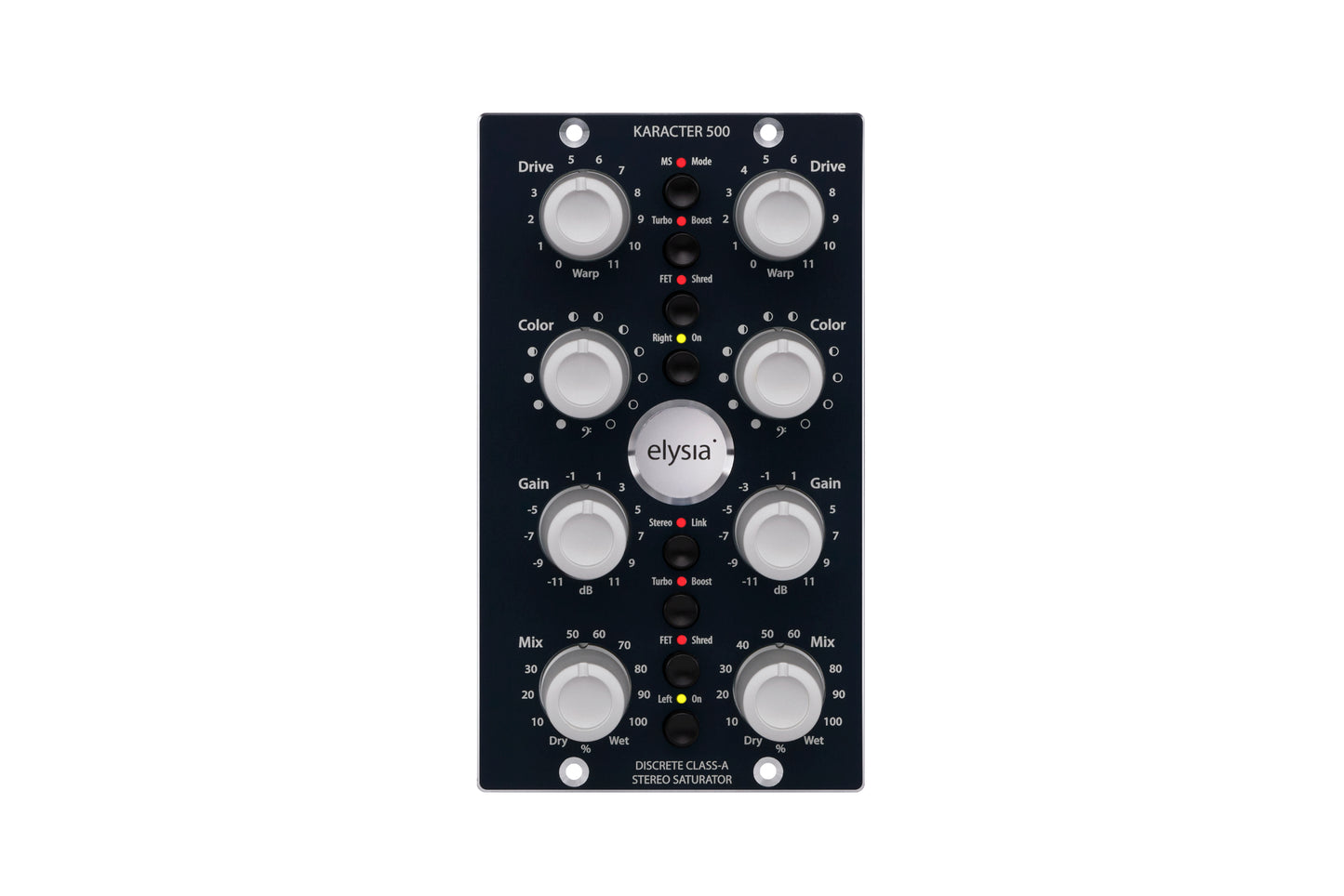 karacter 500 Series Module Front View with all controls and buttons.