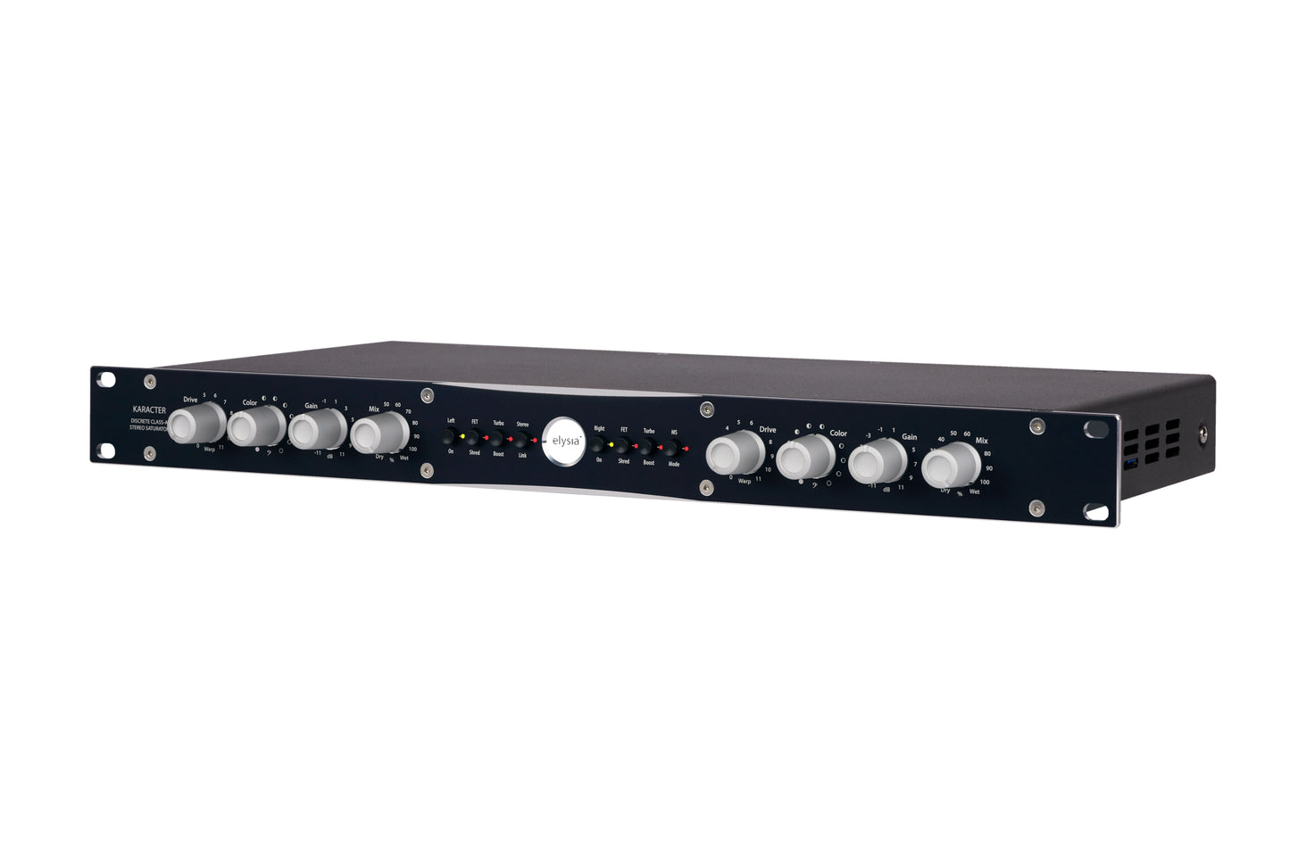 karacter 19 inch Rack Front Left View with all controls and buttons.
