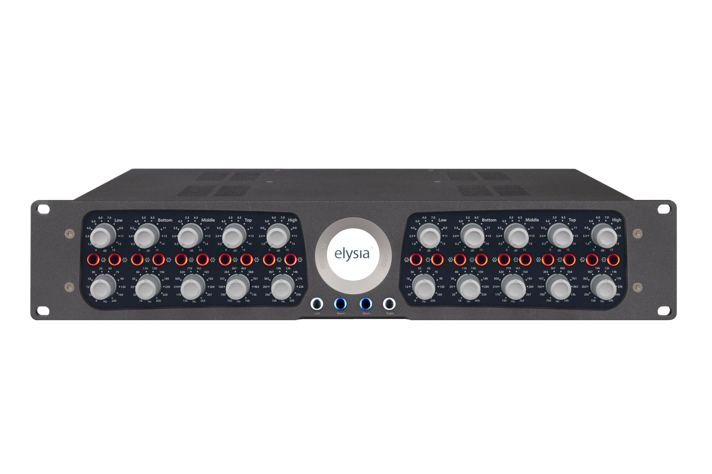 museq 19 inch Rack Front View with all controls and buttons.