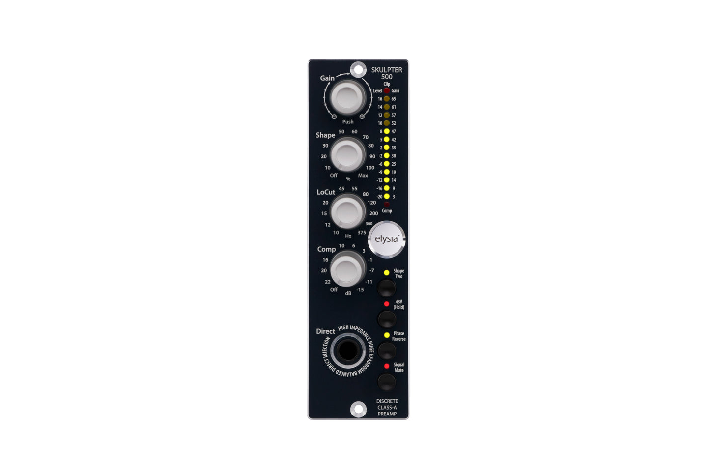 skulpter 500 Series Module Front View with all controls and buttons.