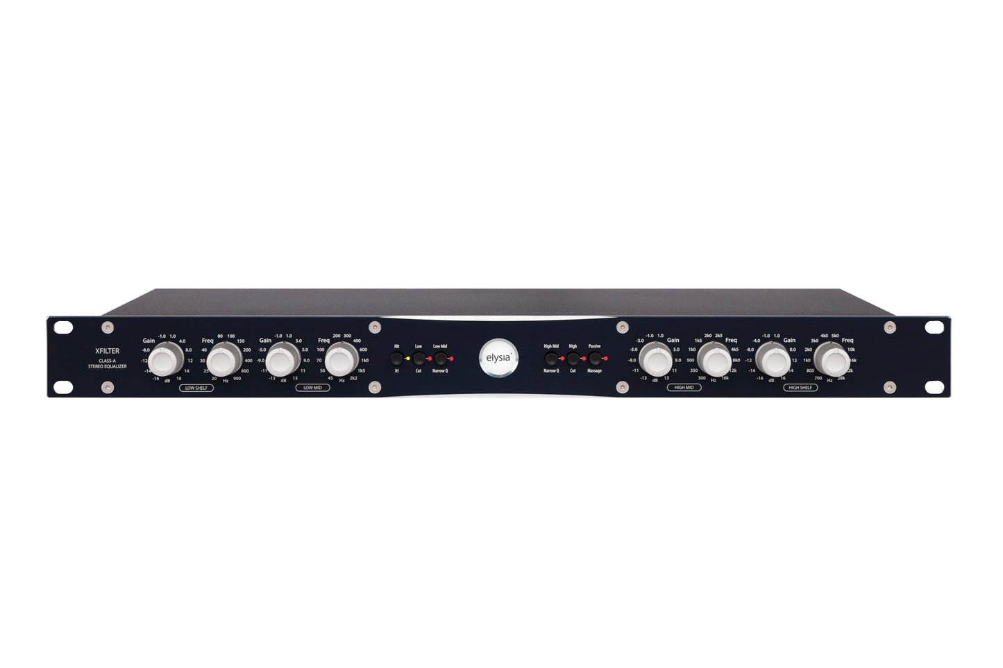 xfilter 19 inch Rack Front View with all controls and buttons.