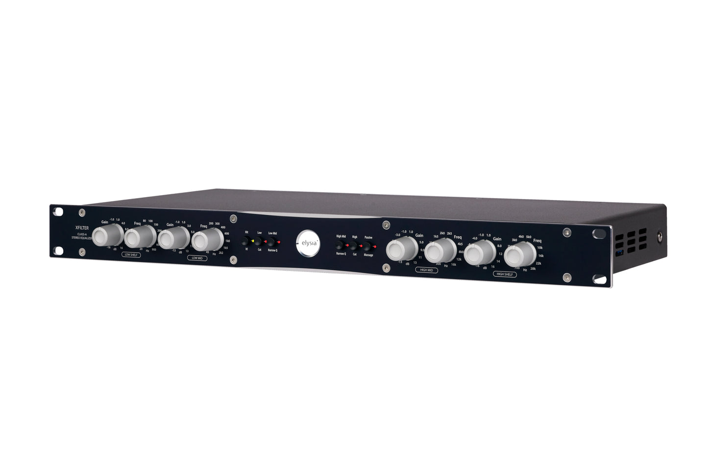 xfilter 19 inch Rack Front Left View with all controls and buttons.