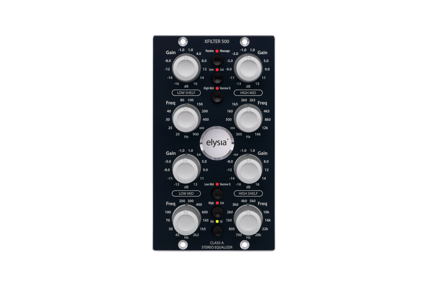 xfilter 500 Series Module Front View with all controls and buttons.