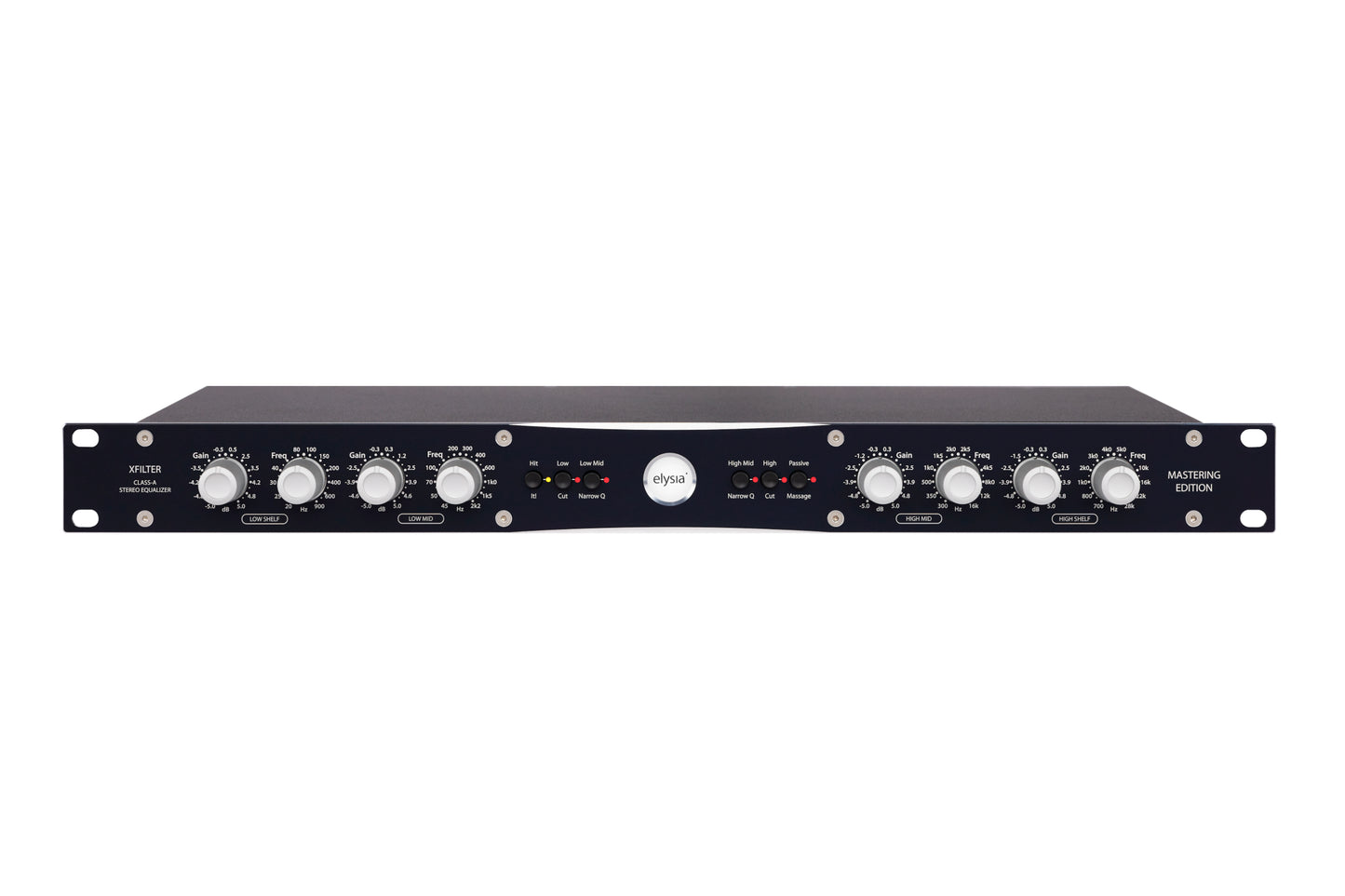 xfilter|Mastering Edition 19 inch Rack Front View with all controls and buttons.