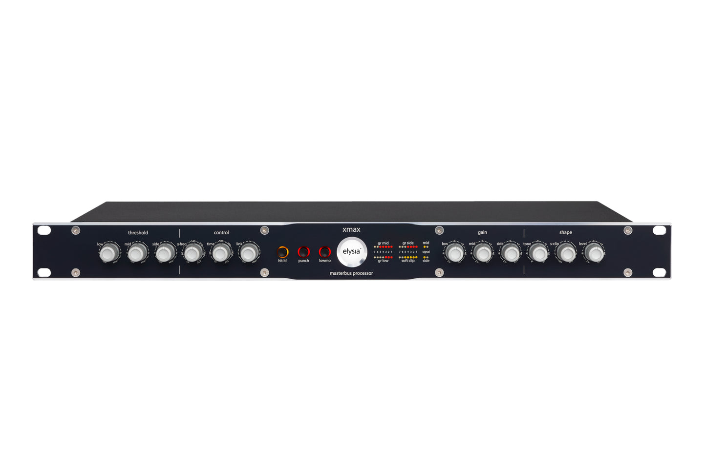 xmax 19 inch Rack Front View with all controls and buttons.