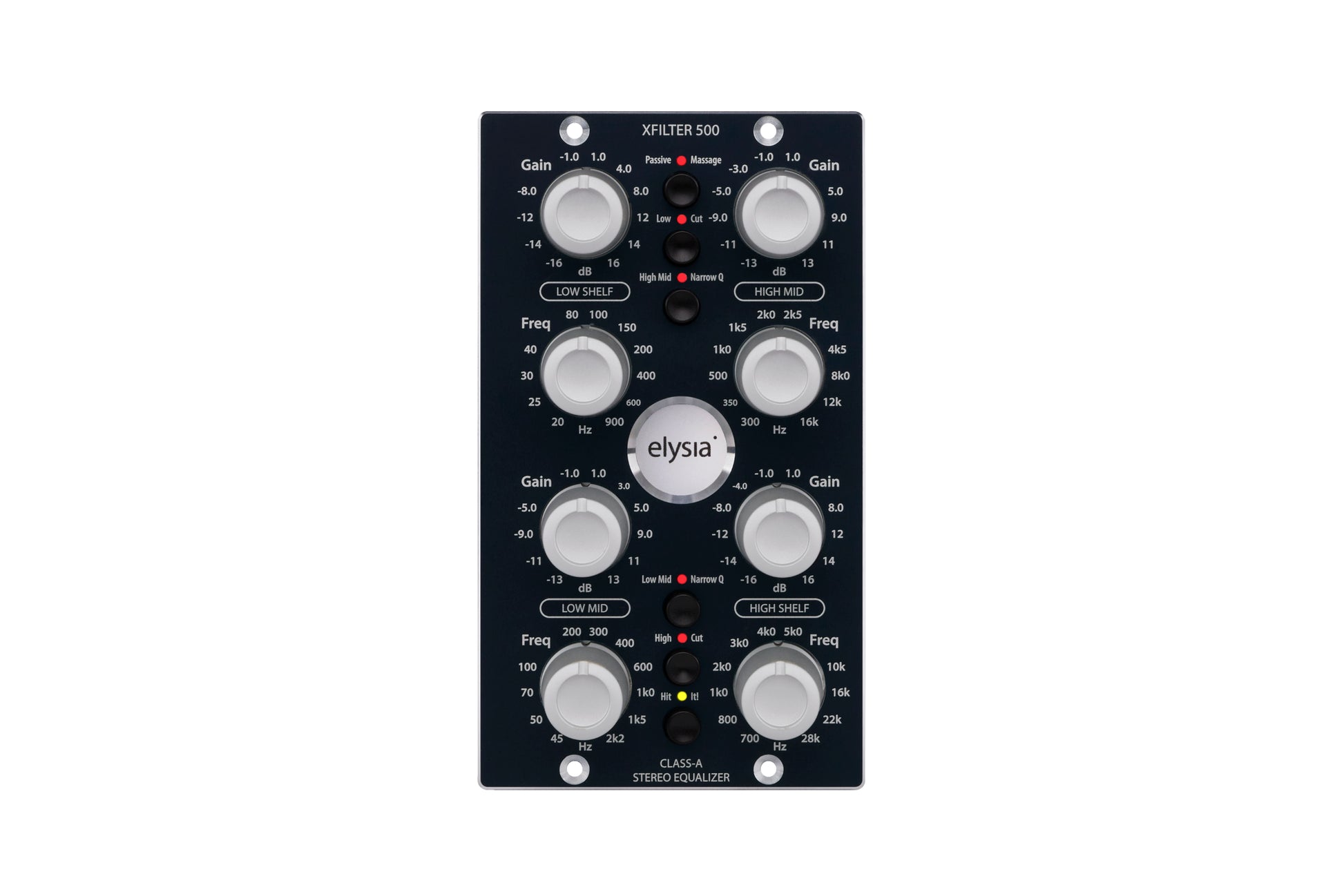 xfilter 500 Series Module Front View with all controls and buttons.
